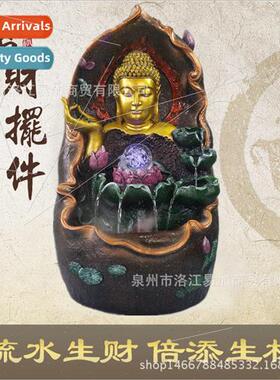 Buddha flowing water ornament water feature Chinese resin cr