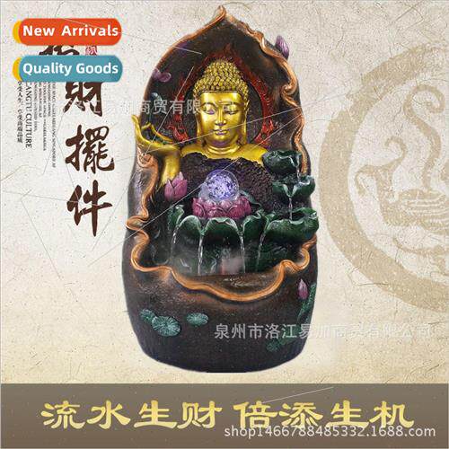 Buddha flowing water ornament water feature Chinese resin cr