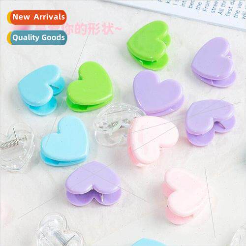 Japanese soft pink heart small clip cute girl heart plastic
