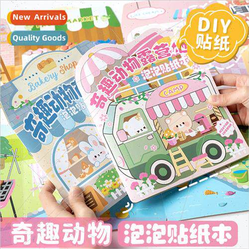 new fun animals bubble stickers children handmade toys 3-7 y