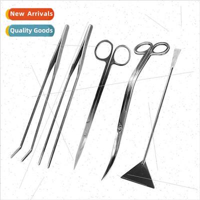 Aquatic plant scissors stainless steel lengthened tweezers c