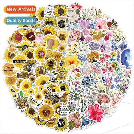 100 flowers theme graffiti stickers personalized decorative