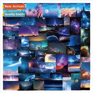 sky stickers cartoon scenery starry night decor beautiful