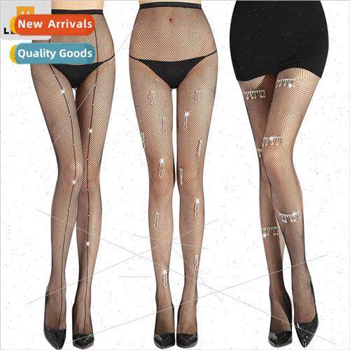 The new black small net even foot sexy drilling tassel decor
