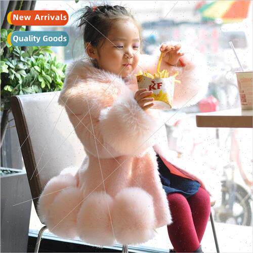 Autumn and winter 2023 new children imitation fur coat girls