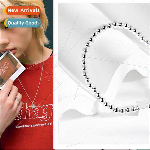 Stray Kids Hwang Hyun-jin Bracelet 925 lver Round Beads Stch