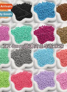 5x4mm solid color glass wheel rice beads DIY handmade beads