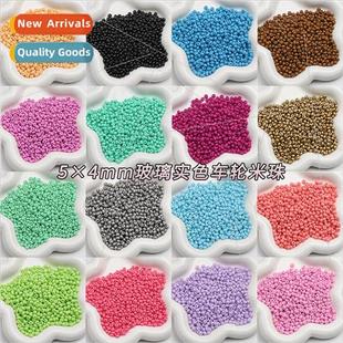 glass wheel rice 5x4mm DIY color beads handmade solid
