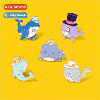 Ocean Whale Brooch Sweater Lapel Pin Creature Cute Aesthetic