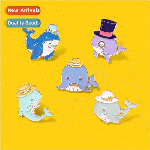 Ocean Whale Brooch Sweater Lapel Pin Creature Cute Aesthetic