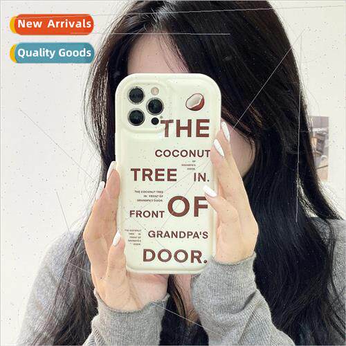 适用 iPhone 12 coconut ins brown English apple 13pro max pho