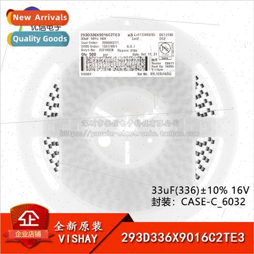 CASE-C_6032 Chip Tantalum Capacitor 33uF±10% 16V 293D336X90