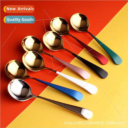 304 stainless steel round spoon creative cute Korean round h