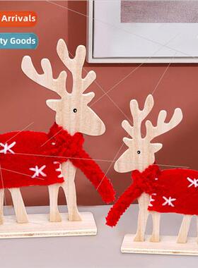 Christmas elk new wooden ornaments Christmas decorations win