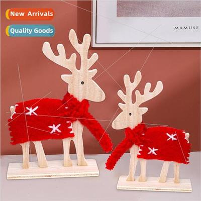Christmas elk new wooden ornaments Christmas decorations win