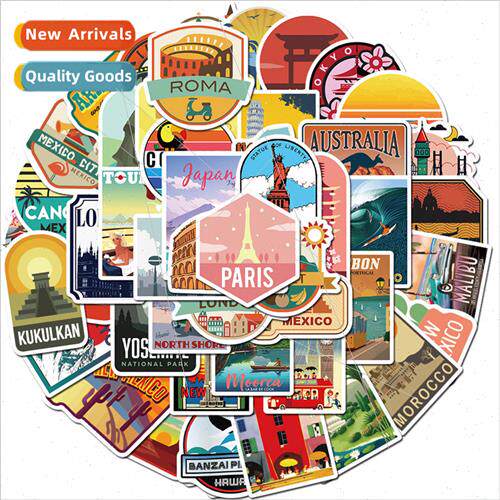 50 travel cityscape graffiti stickers luggage trolley case s