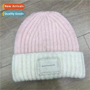 knit sweet niche Autumn patch Korean winter and cap simple
