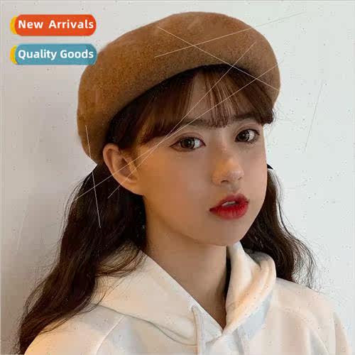 Autumn and winter new wool hat Ms. new beret Korea hundred w