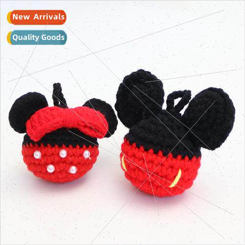 Finished handmade crocheted Mickey Minnie charm wool knitted