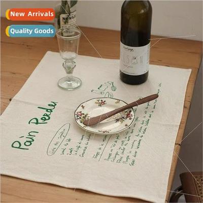 ins  French printed placemats Korean bloggers vintage blue a