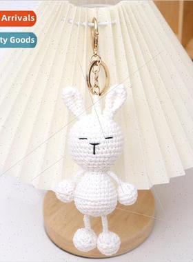 Finished handmade crocheted dangling rabbit knitted doll pen