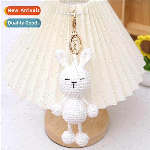 Finished handmade crocheted dangling rabbit knitted doll pen