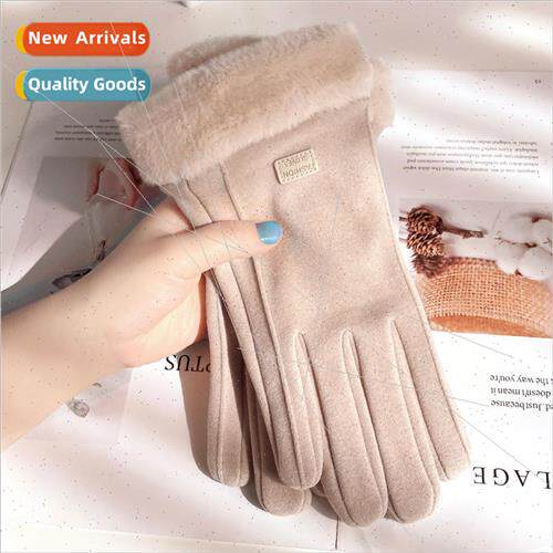 Gloves female winter padded thickened warm ins cute touch sc