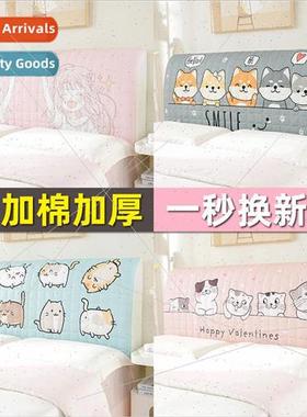 Cartoon printing thickened cotton bedside cover quilted chev