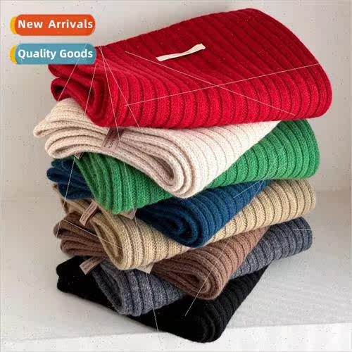 100% wool scarf female autumn and winter thickening Korean