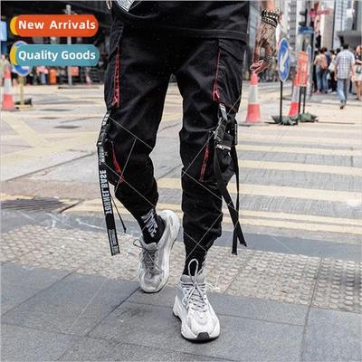 Summer hip-hop pants pants men Korean flutter belt work pant