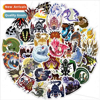 50 new monster hunter graffiti stickers trolley case laptop
