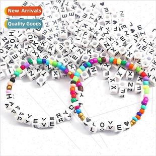 6mm acrylic alphabet square beads diy handmade beads loose b