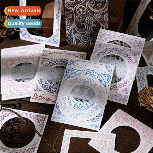 Riri material package retro hollow lace -adhesive handbook d