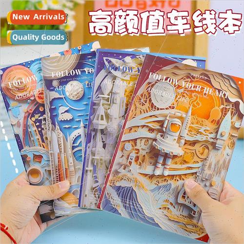 Cartoon A5 car line book ins high value retro notebook stude