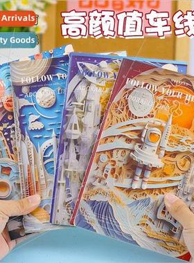 Cartoon A5 car line book ins high value retro notebook stude