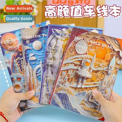 Cartoon A5 car line book ins high value retro notebook stude