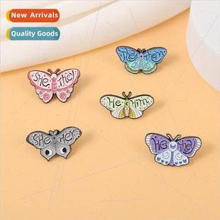 Brooch Metal Badge Moth Wings Butterfly English Eyes Insect