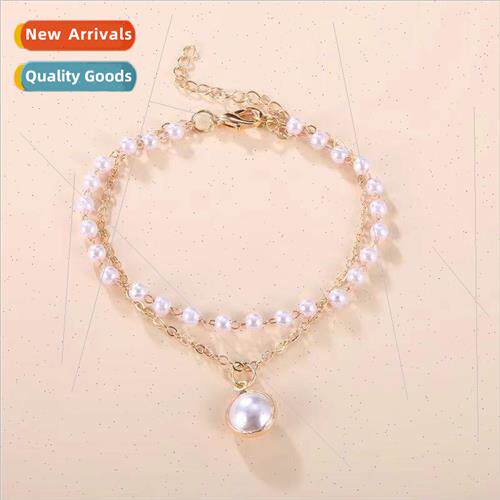 Japan and Korea retro ins simple double layer pearl bracelet