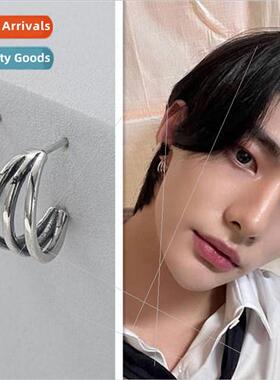 StrayKids group Hwang Hyun- earrings minimalist coil circle