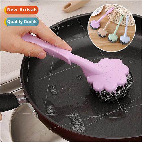 Kitchen Hangable Plum Blossom Wire Ball Brush Colorful Long