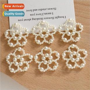 hollow five acrylic woven acc diy pearl flower Baroque petal