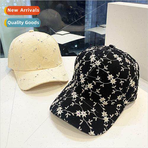 Hat female summer Korean  of the fashion embroidery flowers