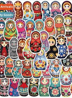 52 cartoon Russian nesting dolls graffiti stickers personali
