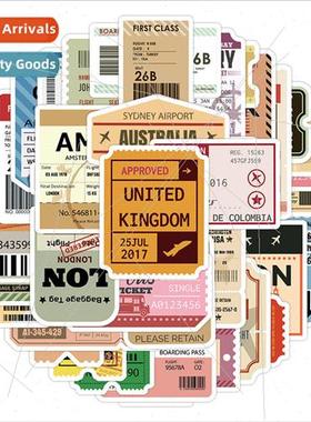 60 Vintage Airplane Transportation Ticket Doodle s Storage B