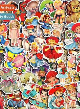 Vintage Showa 50 pieces cute cartoon characters handbook sti
