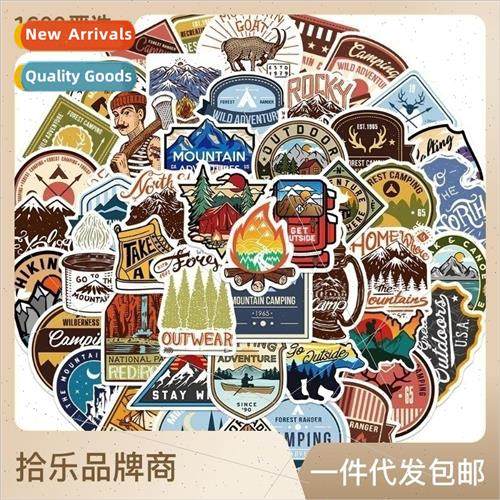 48 cartoon outdoor camping graffiti stickers can be decorate