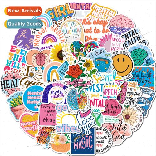 50 New Mental Health Doodle Stickers Helmet Bike Laptop ggag