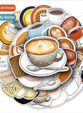 50 Coffee Coffee cartoon personality graffiti luggage notebo