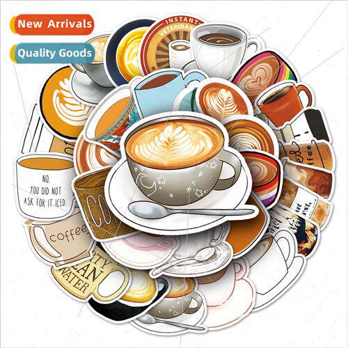 50 Coffee Coffee cartoon personality graffiti luggage notebo