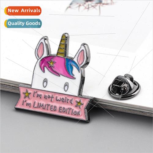 Cartoon alloy jewelry rainbow pony unicorn oil drop brooch o